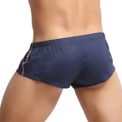 a hot guy in dark blue No Side, All Ride Shorts - pridevoyageshop.com - gay men’s thongs, boxers, briefs and jockstraps