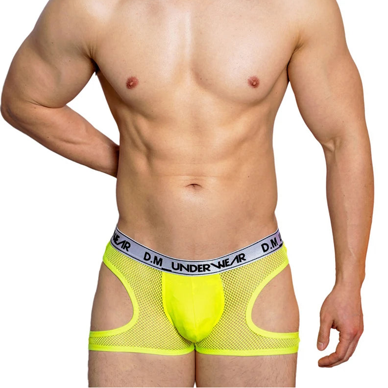a hot man in Neon Green DM The Bait Mesh Boxers - pridevoyageshop.com - gay men’s thongs, boxers, briefs and jockstraps