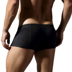 a hot man in black Button Me Boxer Briefs - pridevoyageshop.com - gay men’s thongs, boxers, briefs and jockstraps
