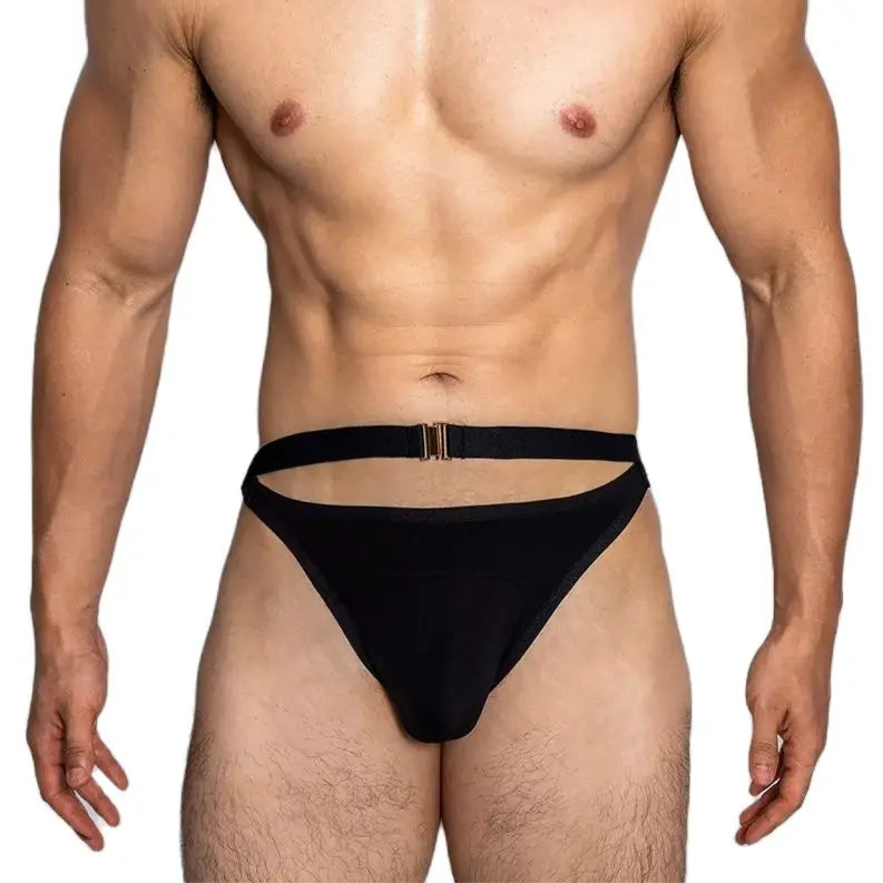 a hot man in black DM Men’s Tummy Strap Jock Briefs - pridevoyageshop.com - gay men’s thongs, boxers, briefs and jockstraps