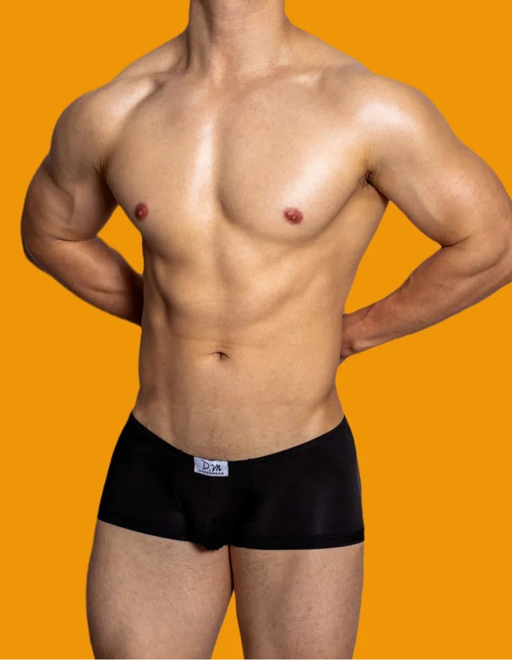 a hot man in black DM Silk Hottie Boxers - pridevoyageshop.com - gay men’s thongs, boxers, briefs and jockstraps