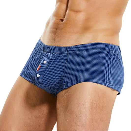 a hot man in blue Brat Tamer Gingham Boxers - pridevoyageshop.com - gay men’s thongs, boxers, briefs and jockstraps