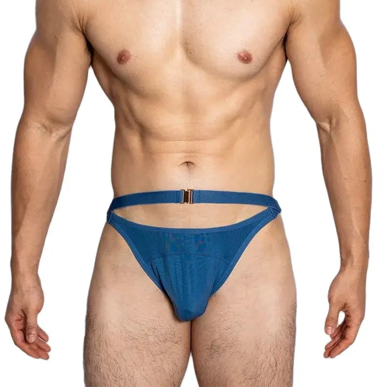 a hot man in blue DM Men’s Tummy Strap Jock Briefs - pridevoyageshop.com - gay men’s thongs, boxers, briefs and jockstraps
