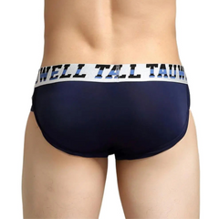 a hot man in dark blue TAUWELL Men’s “Strap & Sizzle” Low-Rise Brief - pridevoyageshop.com - gay men’s thongs, boxers, briefs and jockstraps