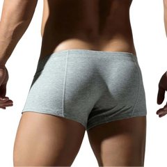 a hot man in gray Button Me Boxer Briefs - pridevoyageshop.com - gay men’s thongs, boxers, briefs and jockstraps