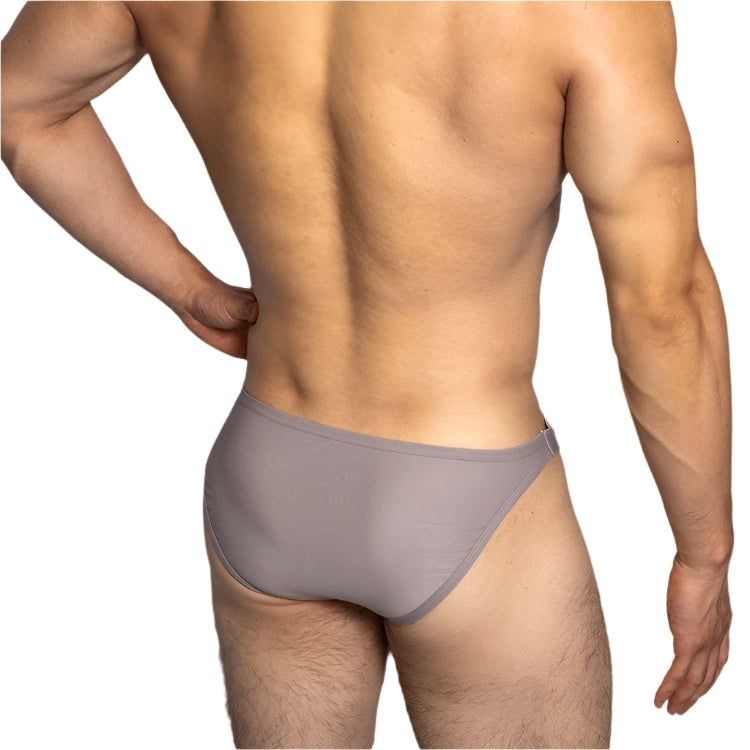 a hot man in gray DM Men’s Tummy Strap Jock Briefs - pridevoyageshop.com - gay men’s thongs, boxers, briefs and jockstraps