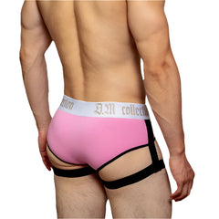 a hot man in pink Men’s D.M. Garter Briefs - pridevoyageshop.com - gay men’s thongs, boxers, briefs and jockstraps