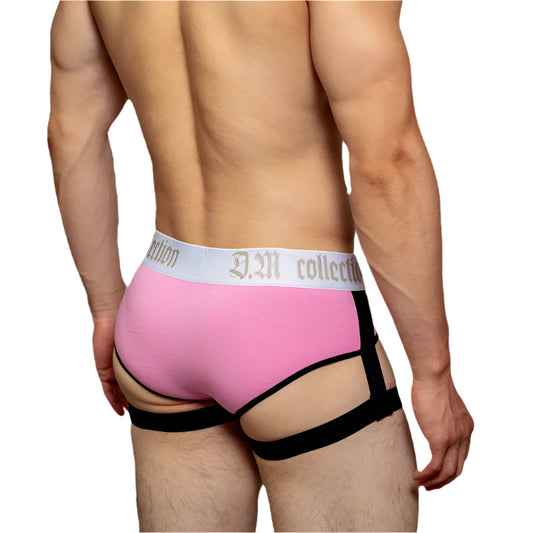 a hot man in pink Men’s D.M. Garter Briefs - pridevoyageshop.com - gay men’s thongs, boxers, briefs and jockstraps