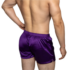 a hot man in purple DM Dirty Night Silk Boxers - pridevoyageshop.com - gay men’s thongs, boxers, briefs and jockstraps