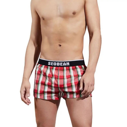 a hot man in red Top Me Plaid Shorts - pridevoyageshop.com - gay men’s thongs, boxers, briefs and jockstraps