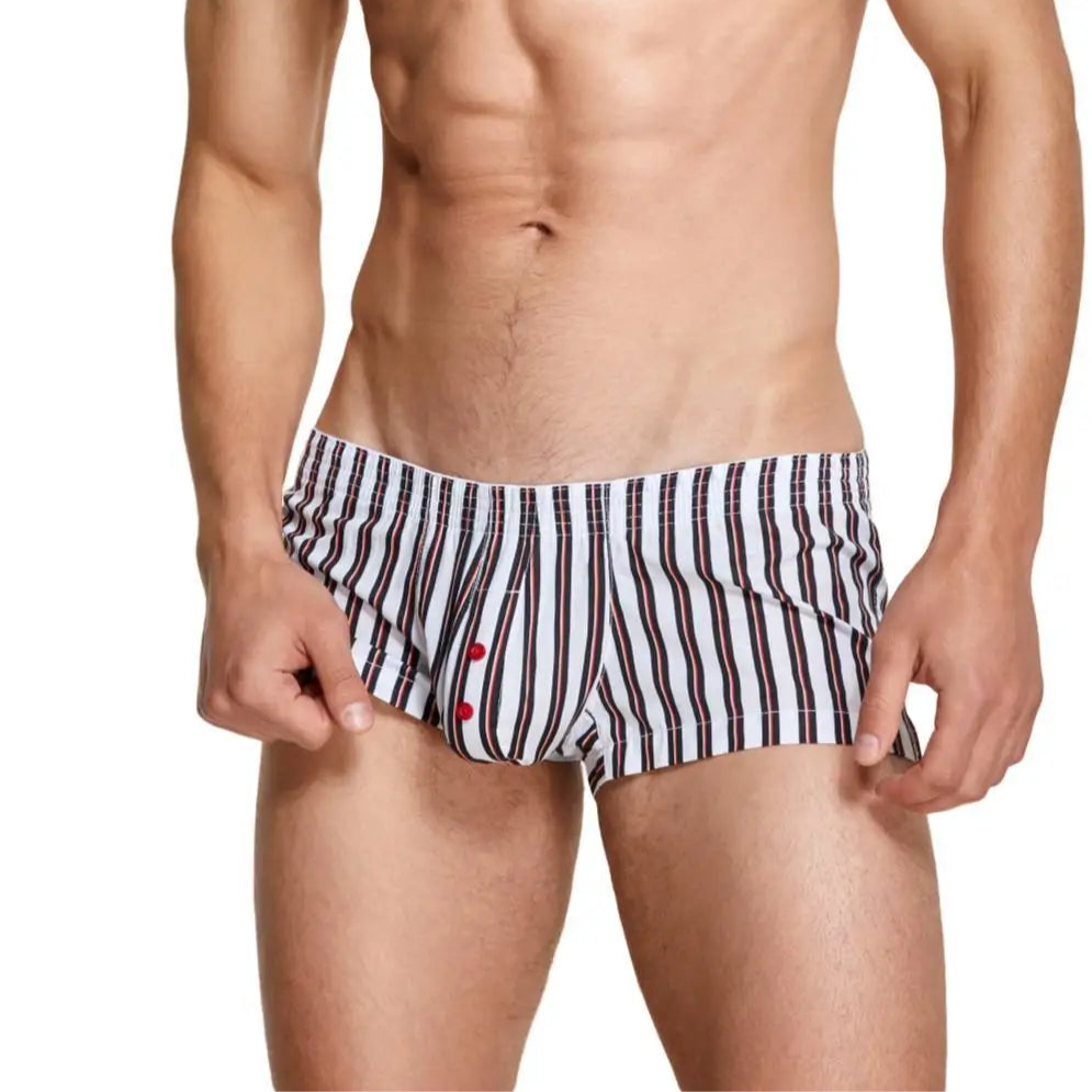 a hot man in white CockCandy Stripes Boxers - pridevoyageshop.com - gay men’s thongs, boxers, briefs and jockstraps