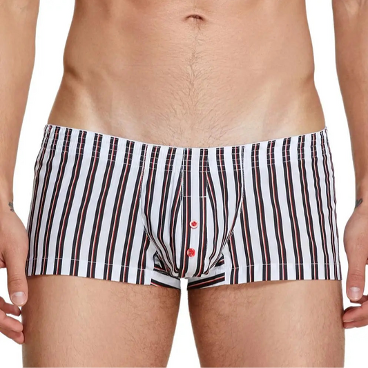 a hot man in white CockCandy Stripes Boxers - pridevoyageshop.com - gay men’s thongs, boxers, briefs and jockstraps