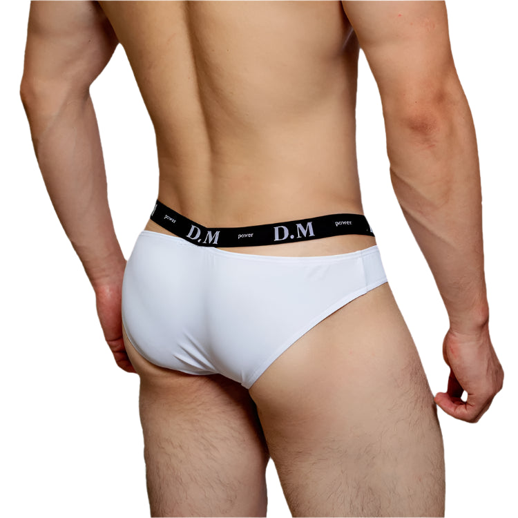 a hot man in white DM Men’s Bulge-Boost Low-Rise Brief - pridevoyageshop.com - gay men’s thongs, boxers, briefs and jockstraps