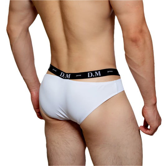 a hot man in white DM Men’s Bulge-Boost Low-Rise Brief - pridevoyageshop.com - gay men’s thongs, boxers, briefs and jockstraps