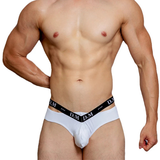 a hot man in white DM Men’s Bulge-Boost Low-Rise Brief - pridevoyageshop.com - gay men’s thongs, boxers, briefs and jockstraps