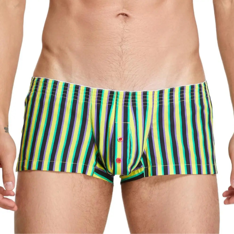 a hot man in yellow CockCandy Stripes Boxers - pridevoyageshop.com - gay men’s thongs, boxers, briefs and jockstraps