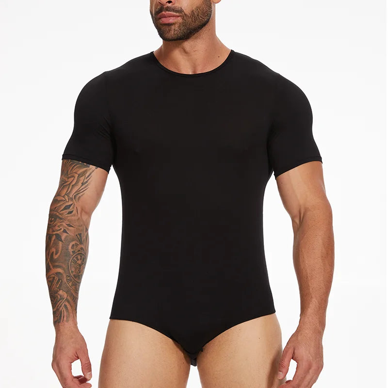 a sexy man in Black No-Talking Bodysuit - pridevoyageshop.com - gay men's lingerie, bodywear, fetish wear