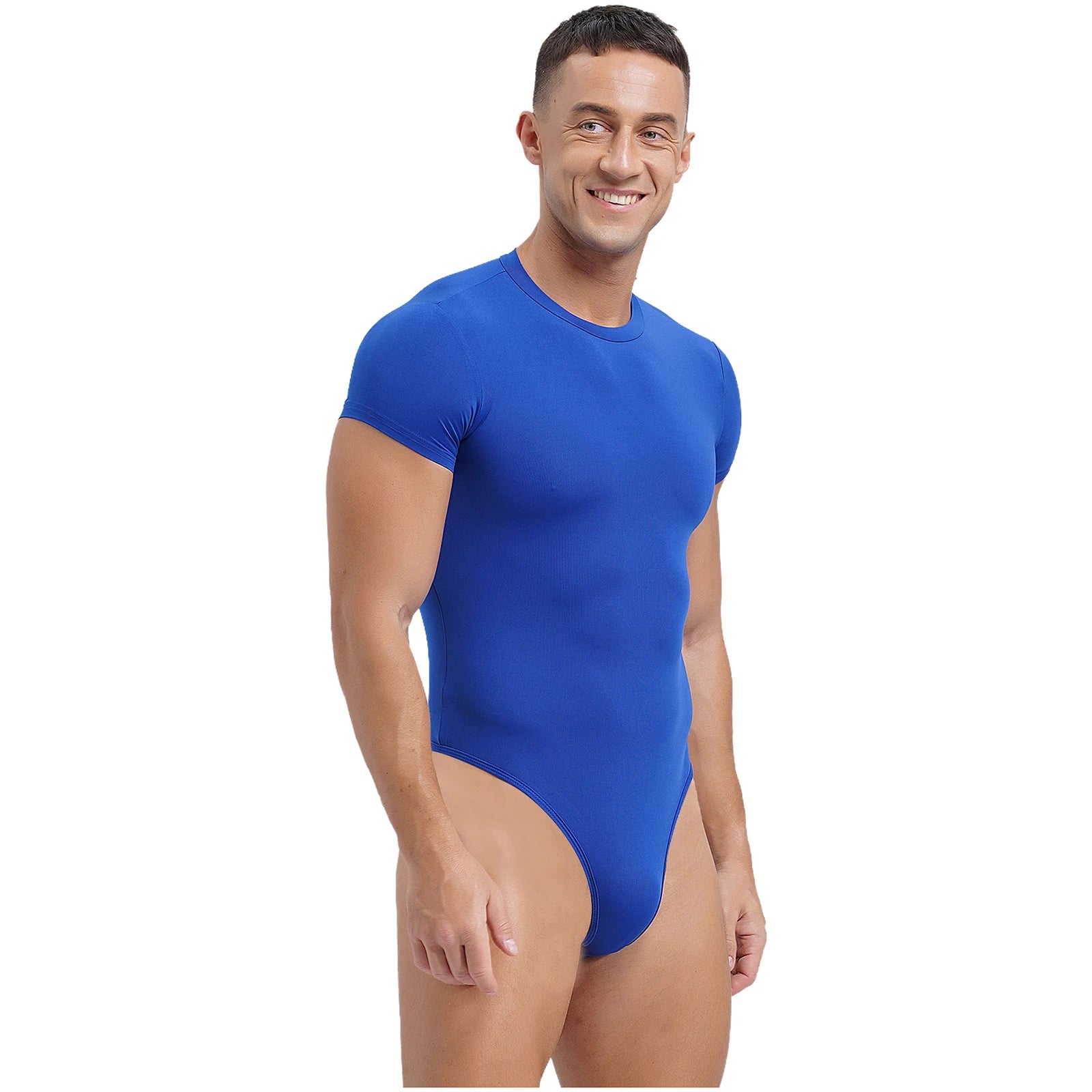 a sexy man in Blue Afters Bodysuit - pridevoyageshop.com - gay men's lingerie, bodywear, fetish wear