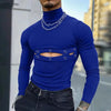 a sexy man in Blue Charli Cutout Turtleneck - pridevoyageshop.com - gay men's fashion, clubwear, party outfit