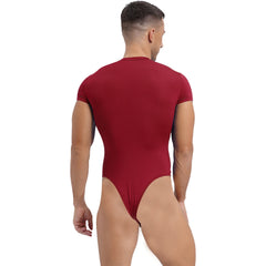 a sexy man in Burgundy Afters Bodysuit - pridevoyageshop.com - gay men's lingerie, bodywear, fetish wear