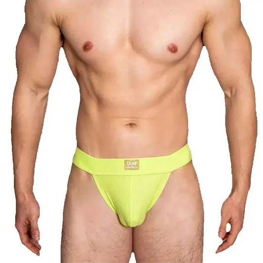 a sexy man in Fluorescent Green DM Men’s Ribbed Bulge-Lift Brief - pridevoyageshop.com - gay men’s thongs, boxers, briefs and jockstraps