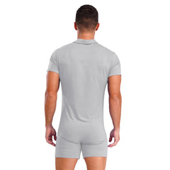 a sexy man in Gray Handler Singlet - pridevoyageshop.com - gay men's lingerie, bodywear, fetish wear