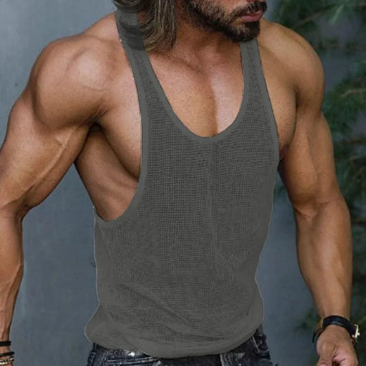 a sexy man in Gray Marina Gossip Mesh Top - pridevoyageshop.com - gay men's fashion, clubwear, party outfit