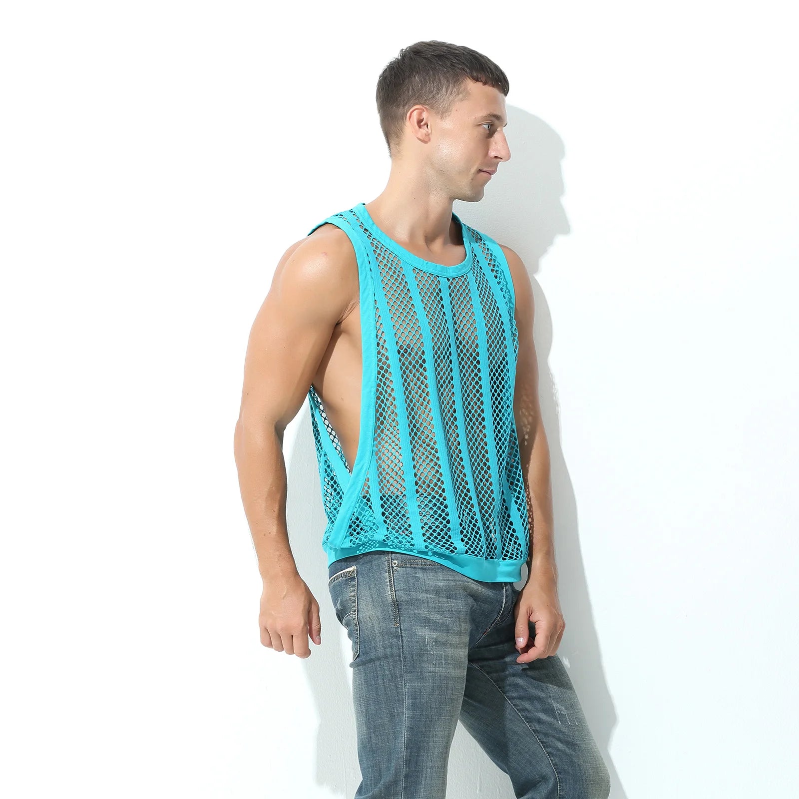 a sexy man in Green Pool Queen Net Top - pridevoyageshop.com - gay men's fashion, clubwear, party outfit
