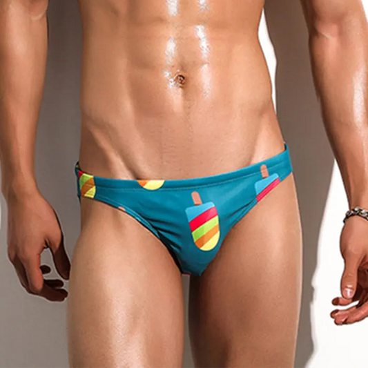 a sexy man in Men’s Creamy Boy Popsicle Swim Briefs - pridevoyageshop.com - gay men’s sexy swim briefs, trunks, board shorts, and bikinis
