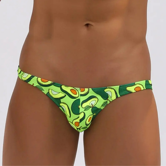 A sexy man in Men’s Juicy Avocado Mini Swim Briefs - pridevoyageshop.com - gay men’s sexy swim briefs, trunks, board shorts, and bikinis