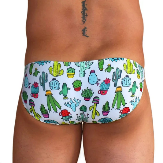 a sexy man in Men’s Wild & Thorny Bikini Swim Briefs - pridevoyageshop.com - gay men’s sexy swim briefs, trunks, board shorts, and bikinis