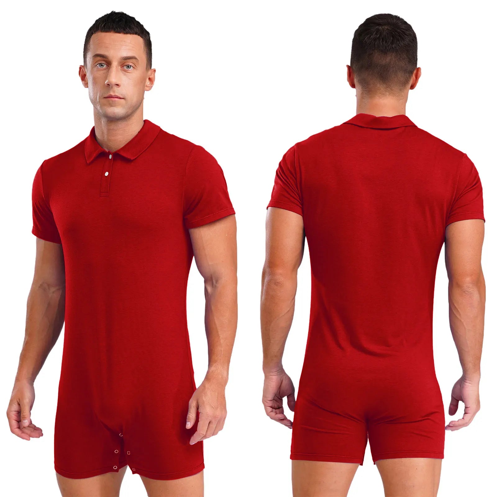 a sexy man in Red Handler Singlet - pridevoyageshop.com - gay men's lingerie, bodywear, fetish wear