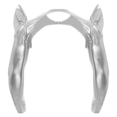 a sexy man in Silver Pop Rocket Metallic Shiny Crop Top - pridevoyageshop.com - gay men's fashion, clubwear, party outfit