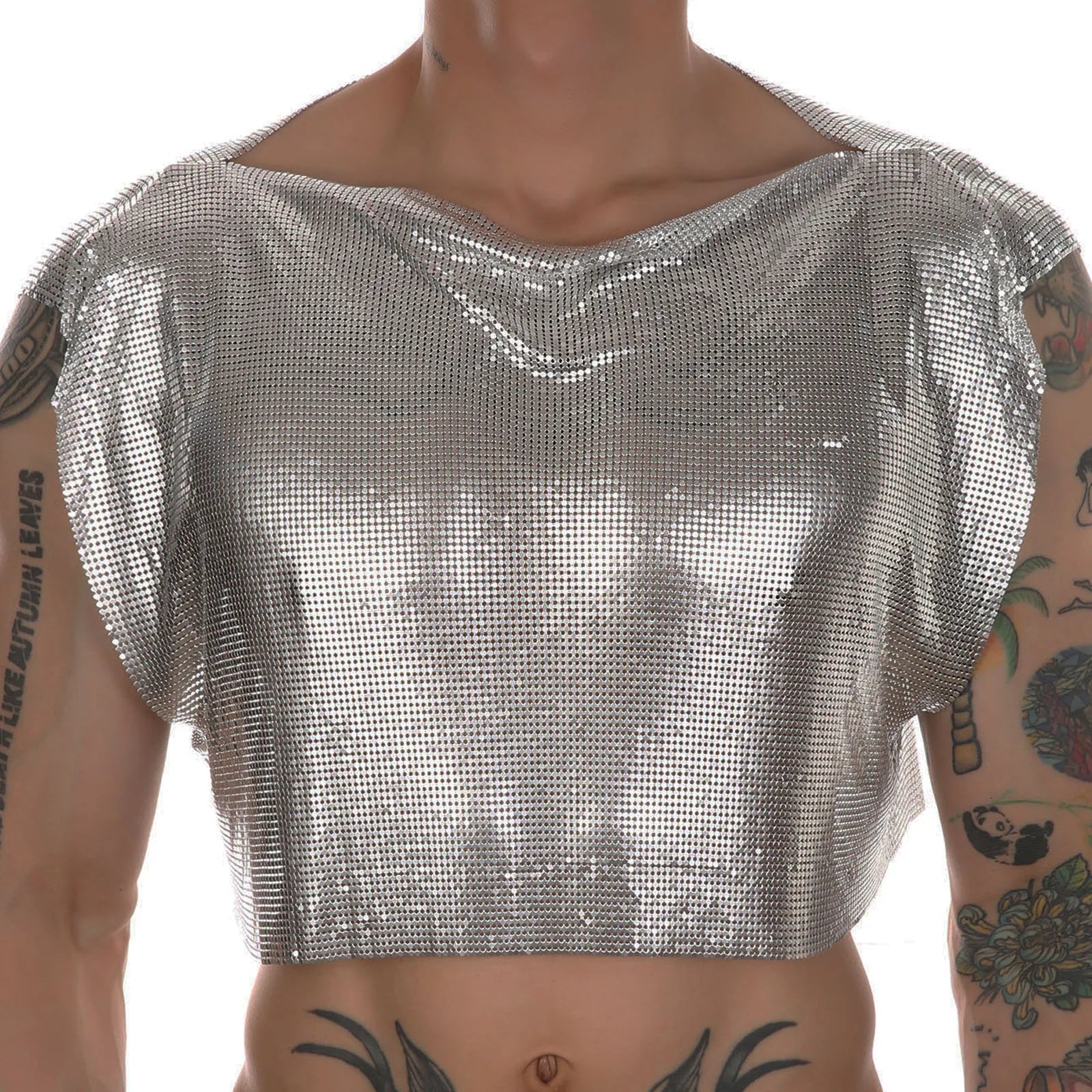 a sexy man in Silvery Industry Baby Shine Crop - pridevoyageshop.com - gay men's fashion, clubwear, party outfit