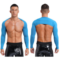 a sexy man in Sky Blue Night Bus Hookup Shrug - pridevoyageshop.com - gay men's fashion, clubwear, party outfit