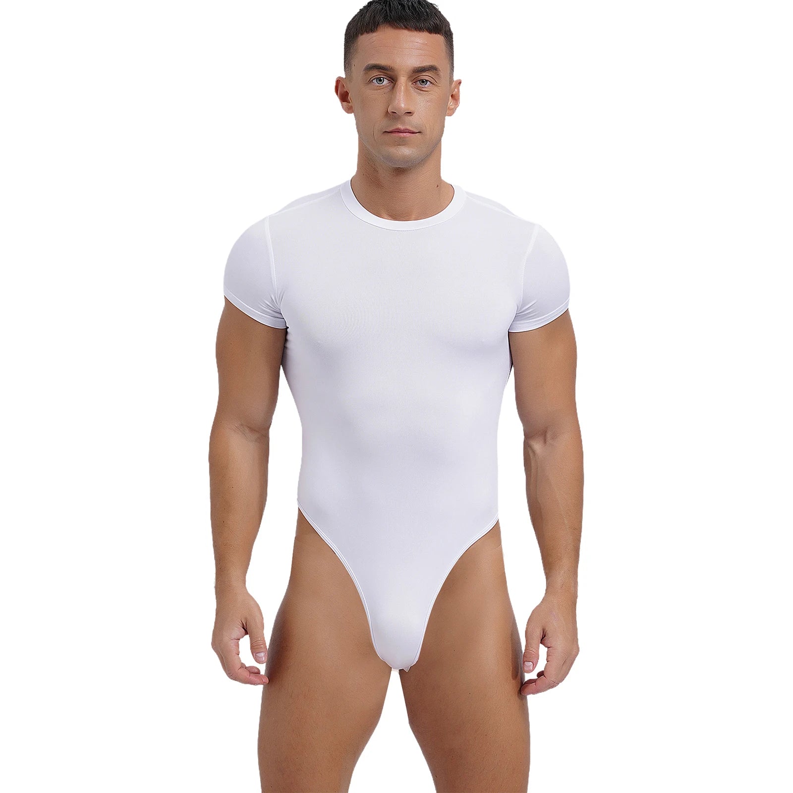 a sexy man in White Afters Bodysuit - pridevoyageshop.com - gay men's lingerie, bodywear, fetish wear