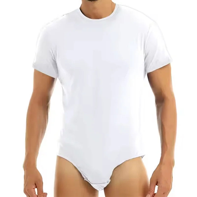 a sexy man in White No-Talking Bodysuit - pridevoyageshop.com - gay men's lingerie, bodywear, fetish wear