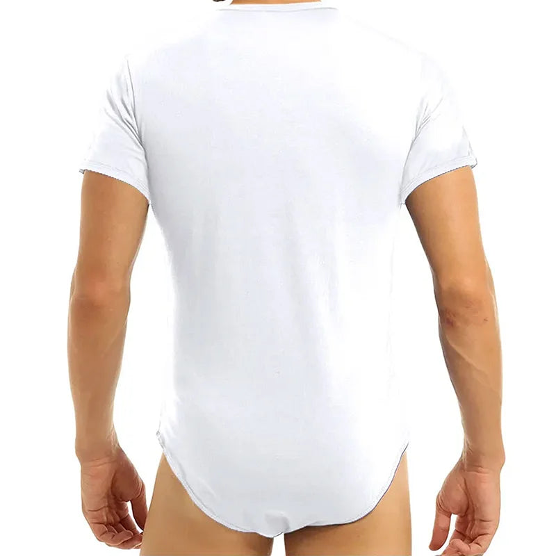 a sexy man in White No-Talking Bodysuit - pridevoyageshop.com - gay men's lingerie, bodywear, fetish wear