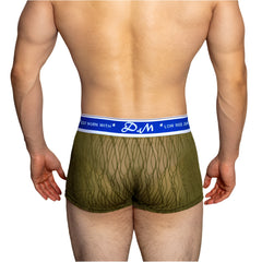a sexy man in army green DM F.U.C.K. Lace Boxers - pridevoyageshop.com - gay men’s thongs, boxers, briefs and jockstraps