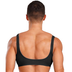 a sexy man in black Boytoy Deep Scoop Rib Vest - pridevoyageshop.com - gay men’s harness, lingerie and fetish wear