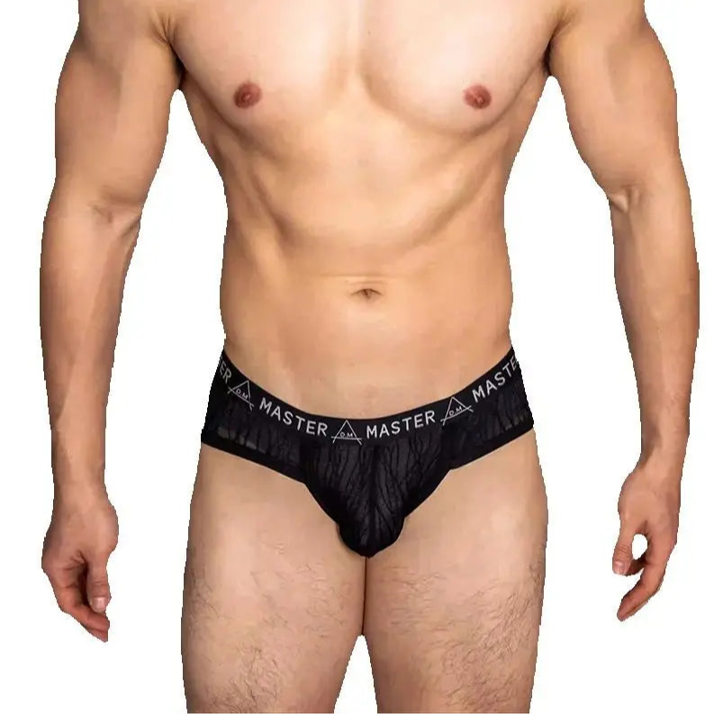 a sexy man in black DM Men’s Master Sheer Lace Brief - pridevoyageshop.com - gay men’s thongs, boxers, briefs and jockstraps