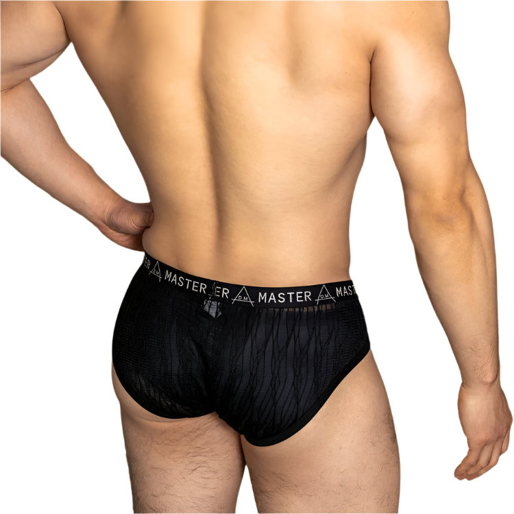 a sexy man in black DM Men’s Master Sheer Lace Brief - pridevoyageshop.com - gay men’s thongs, boxers, briefs and jockstraps