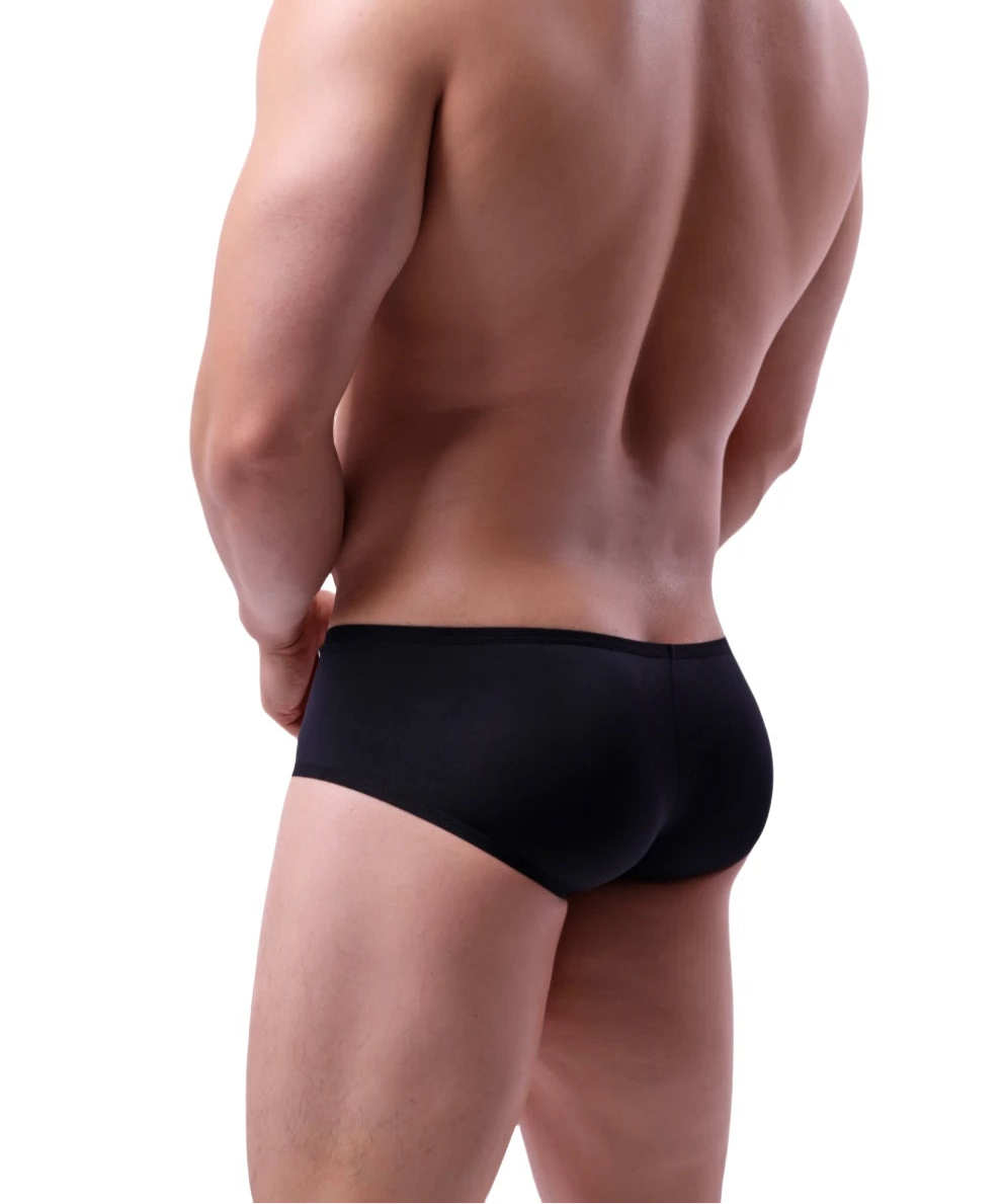 a sexy man in black Juicy Package Boxer BriefsJuicy Package Boxer Briefs - pridevoyageshop.com - gay men’s thongs, boxers, briefs and jockstraps
