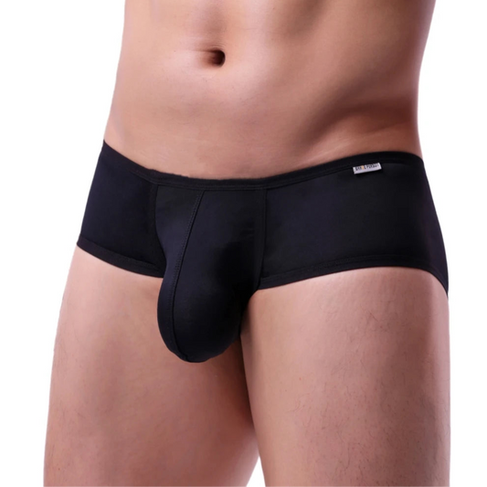 a sexy man in black Juicy Package Boxer BriefsJuicy Package Boxer Briefs - pridevoyageshop.com - gay men’s thongs, boxers, briefs and jockstraps
