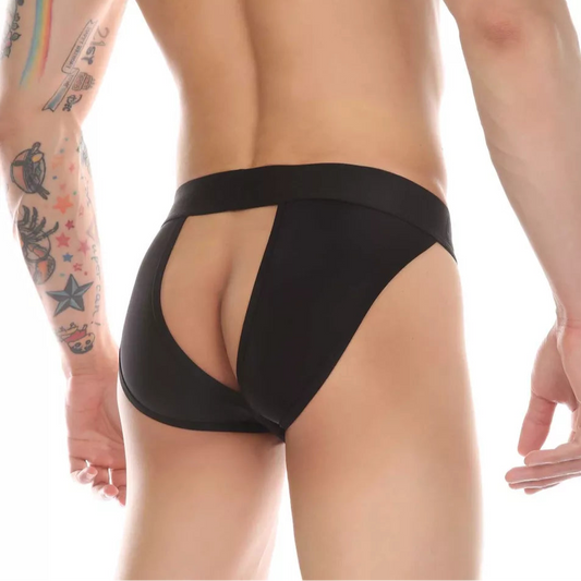a sexy man in black Men's Backdoor Open Butt Briefs - pridevoyageshop.com - gay men’s thongs, boxers, briefs and jockstraps