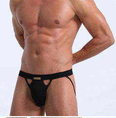 a sexy man in black Men’s KarenSpace Cutout Jockstrap - pridevoyageshop.com - gay men’s thongs, boxers, briefs and jockstraps