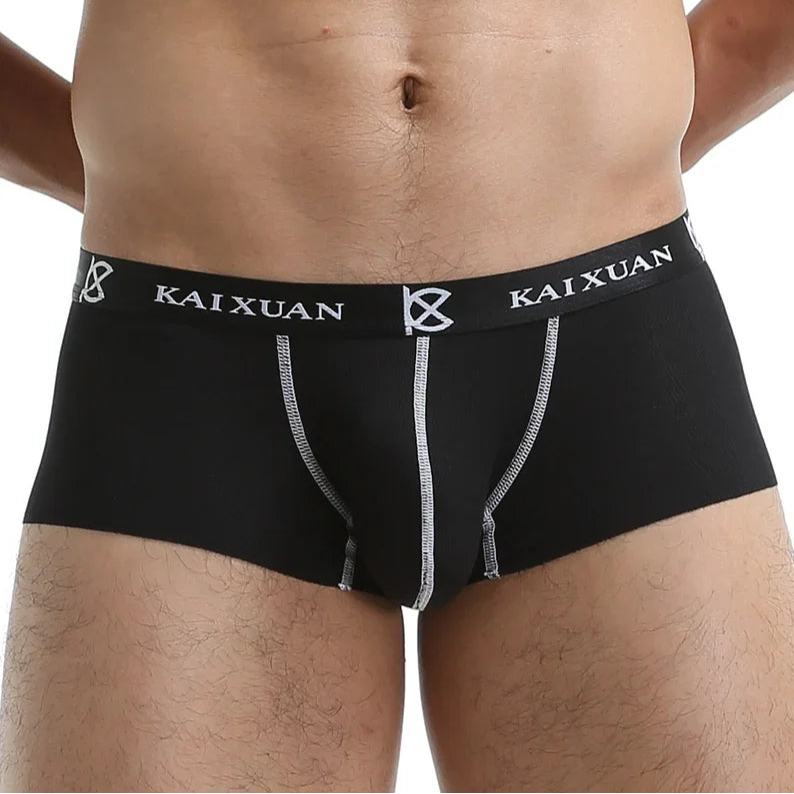 a sexy man in black Mens Seamless Chroma Mini Trunks - pridevoyageshop.com - gay men’s thongs, boxers, briefs and jockstraps