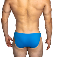 a sexy man in blue DM Men’s “Sex Boy” Side-Strap Brief - pridevoyageshop.com - gay men’s thongs, boxers, briefs and jockstraps