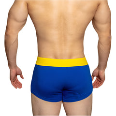 a sexy man in blue Men’s Color Clash Mesh Peephole Boxer Briefs - pridevoyageshop.com - gay men’s thongs, boxers, briefs and jockstraps