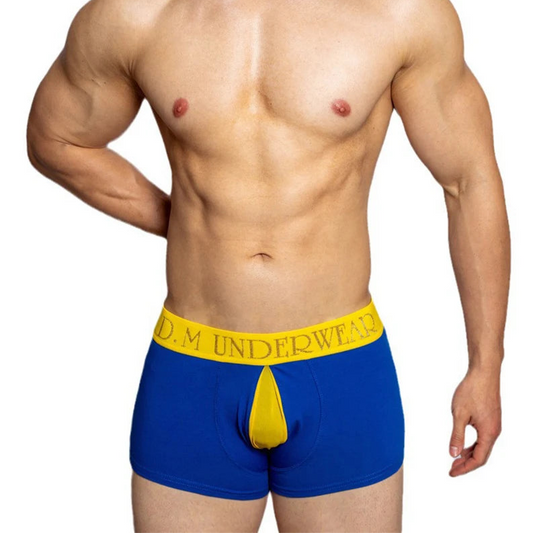 a sexy man in blue Men’s Color Clash Mesh Peephole Boxer Briefs - pridevoyageshop.com - gay men’s thongs, boxers, briefs and jockstraps
